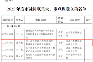 马克思主义学院在金华市社科联2025年度课题申报中斩获四项立项